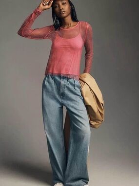 Anthropologie Sunday in Brooklyn Mesh Rhinestone Top Sz Medium